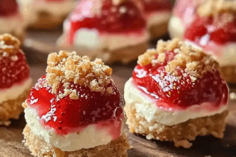 Mini Strawberry Crunch Cheesecake Bites