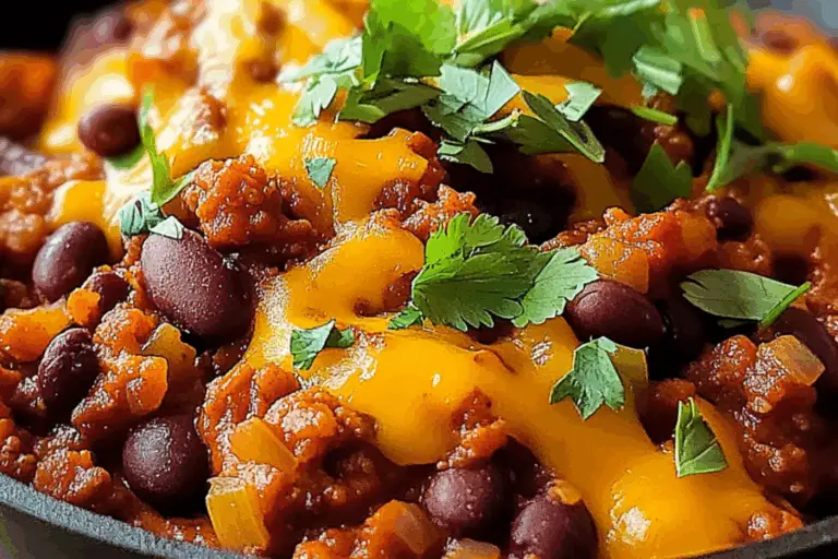 Cheesy Chorizo and Bean Skillet
