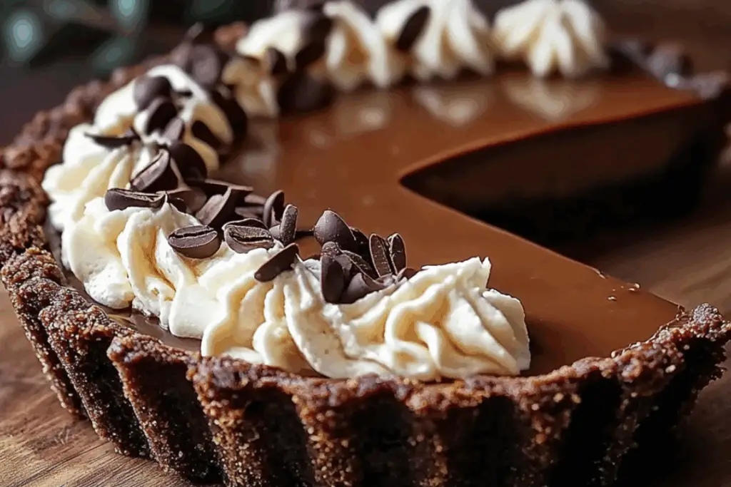 Dark Chocolate Tart with Espresso Whipped Cream