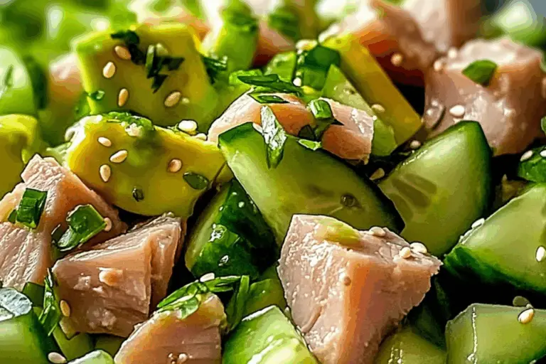 Zesty Avocado Tuna Cucumber Crunch Salad