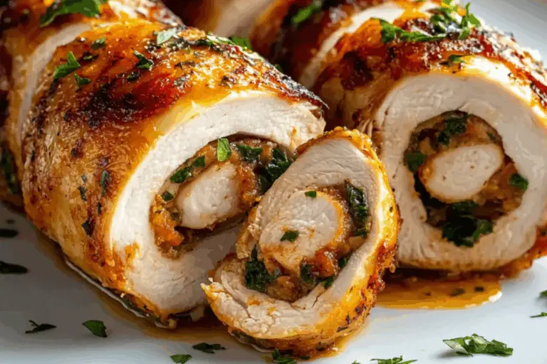 Melt-in-the-Middle Chicken Roulade with Herby Spinach Filling