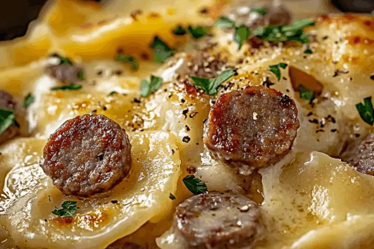 Creamy Slow-Cooked Pierogi & Sausage Bake (Crockpot Comfort Classic)