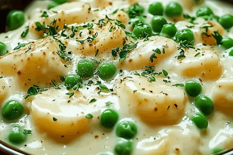 Sweet Cream Whispers: Potatoes & Peas in Velvet Sauce