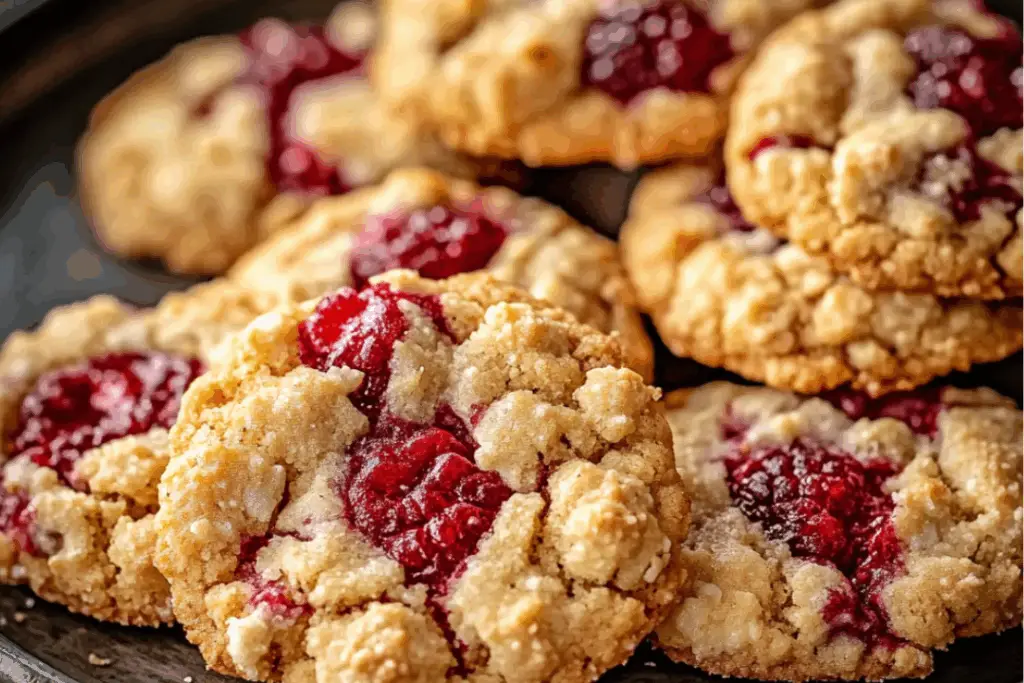 Buttery Raspberry Crumble Cookies