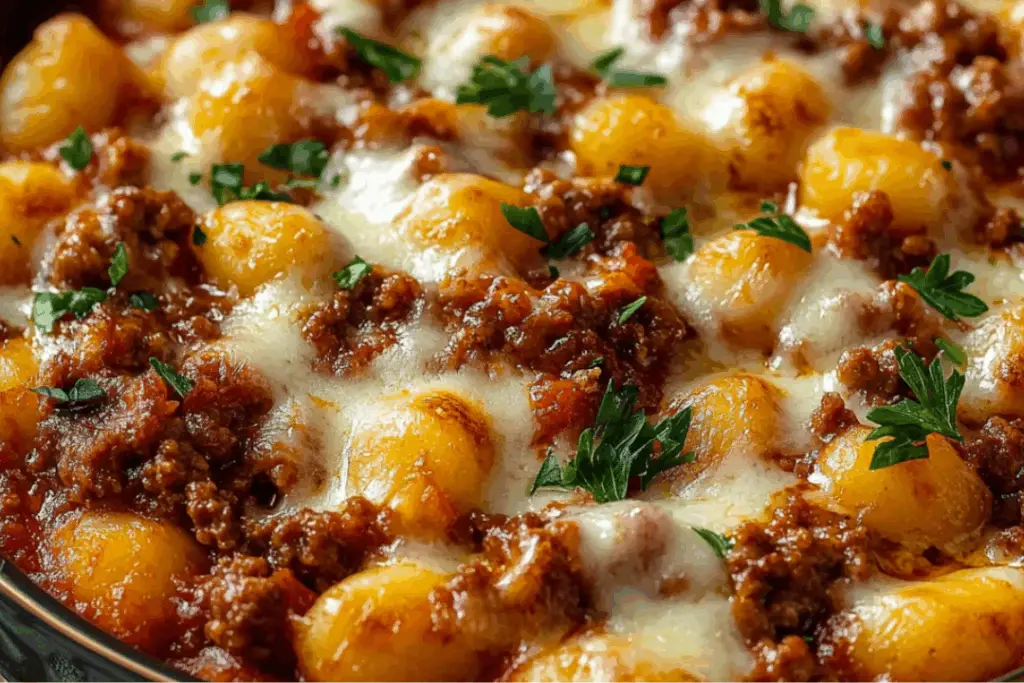Cheesy Bolognese Gnocchi Bake