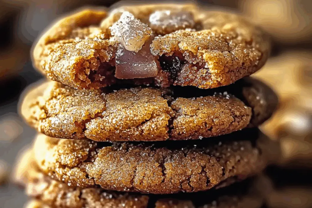 Chewy Brown Sugar Rhubarb Spice Cookies