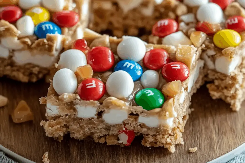 Maple Marshmallow M&M Bars
