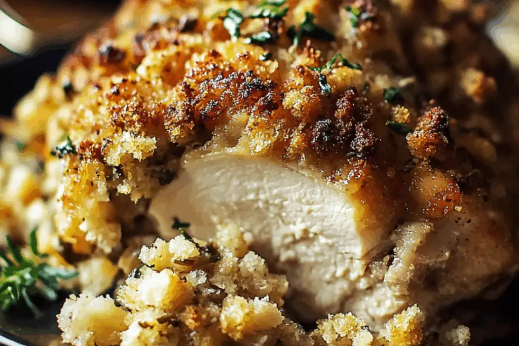 Stuffing-Coated Chicken