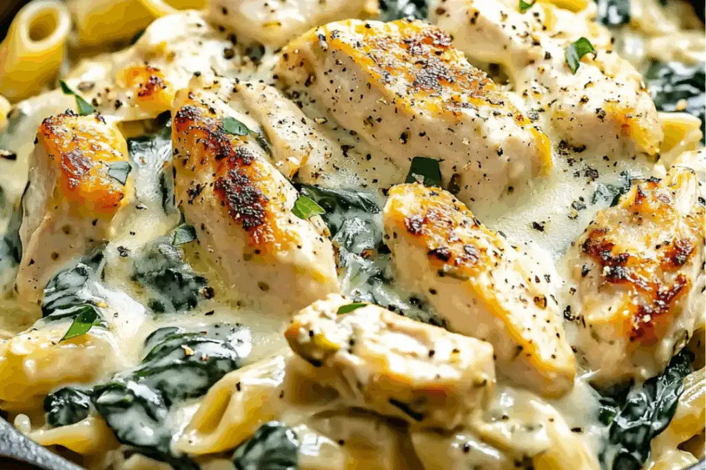 Spinach & Artichoke Dip Pasta with Chicken: Comfort in Every Bite