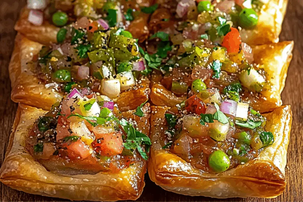 Flaky Samosa Puff Chaat Explosion