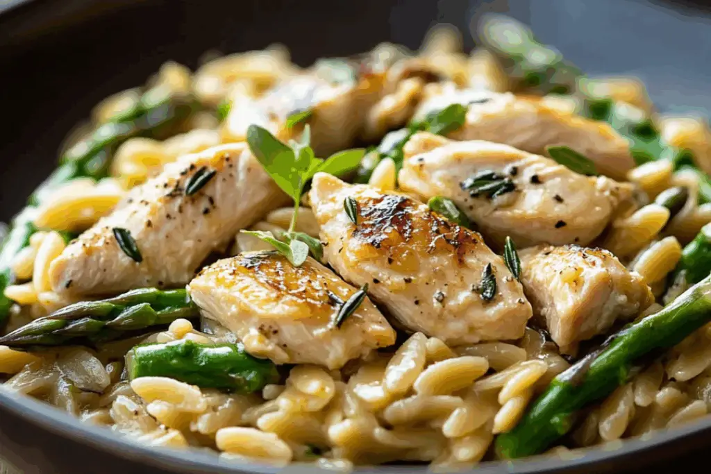 Chicken and Asparagus Orzo