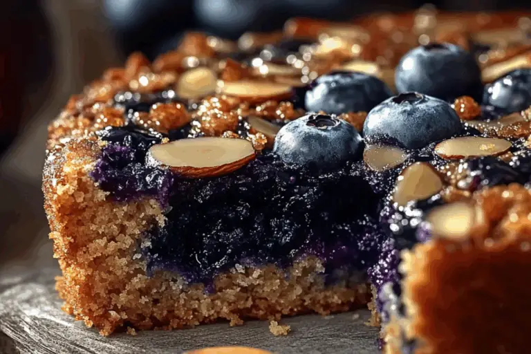 Almond Praline Blueberry Cake