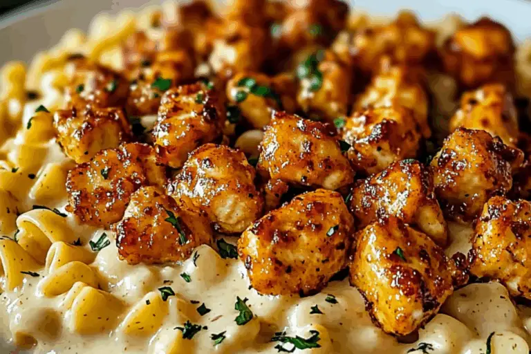 Garlic Butter Chicken Bites & Spicy Cajun Alfredo Twisted Pasta