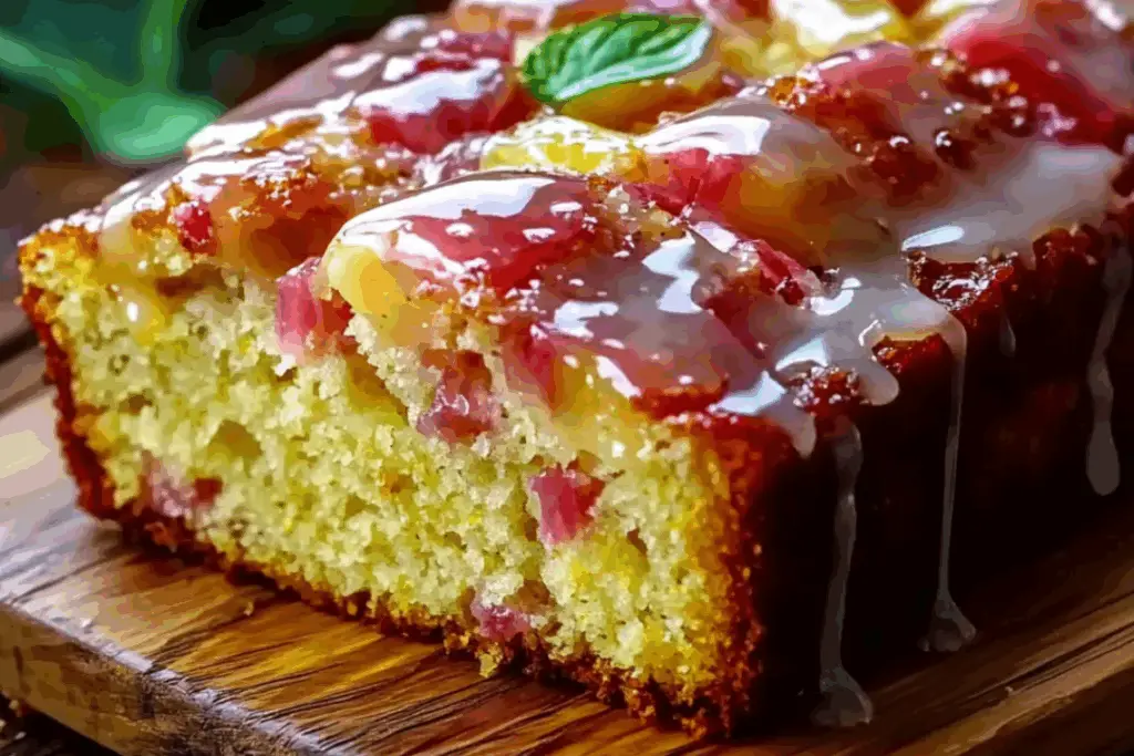 Lemon Rhubarb Loaf with Glaze: A Sweet & Tart Adventure in Every Slice