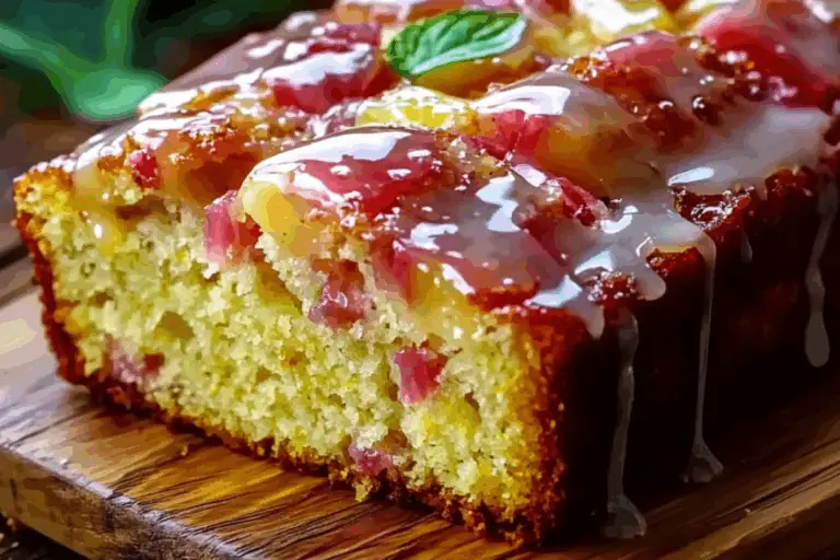 Lemon Rhubarb Loaf with Glaze: A Sweet & Tart Adventure in Every Slice