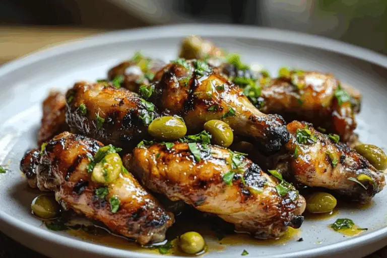 Grilled Chicken Wings with Peperoncini Garlic Butter