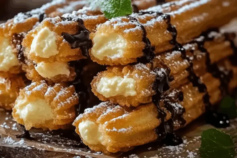 Cookie Dough Cheesecake-Stuffed Churros
