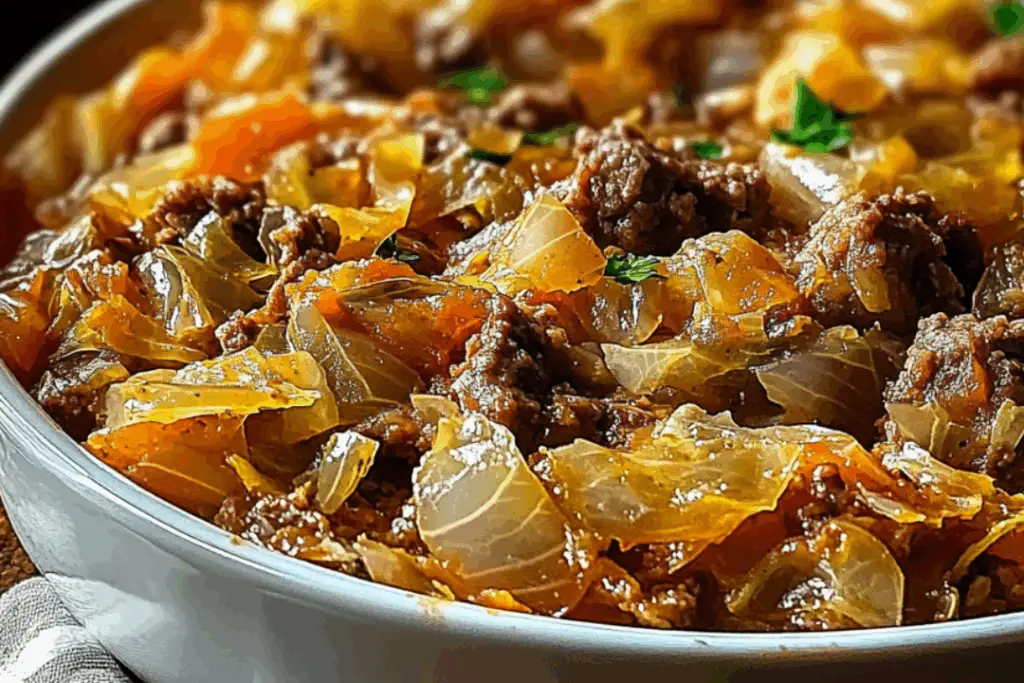 Savory Cabbage Beef Bake