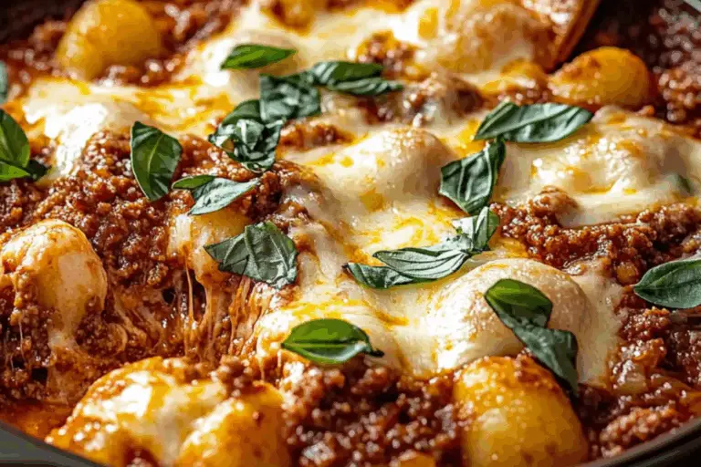 Cheesy Bolognese Gnocchi Bake