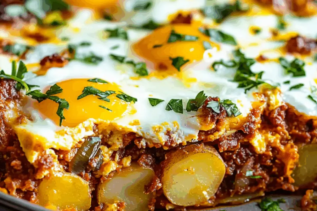 Fiery Sunrise Chorizo & Potato Egg Bake