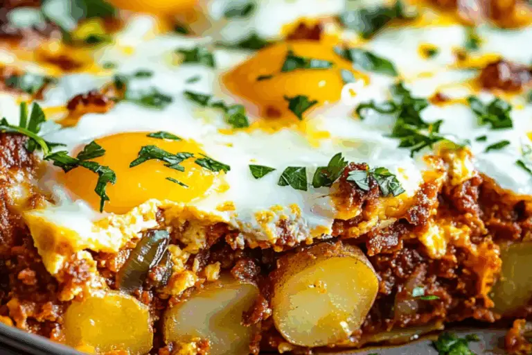Fiery Sunrise Chorizo & Potato Egg Bake