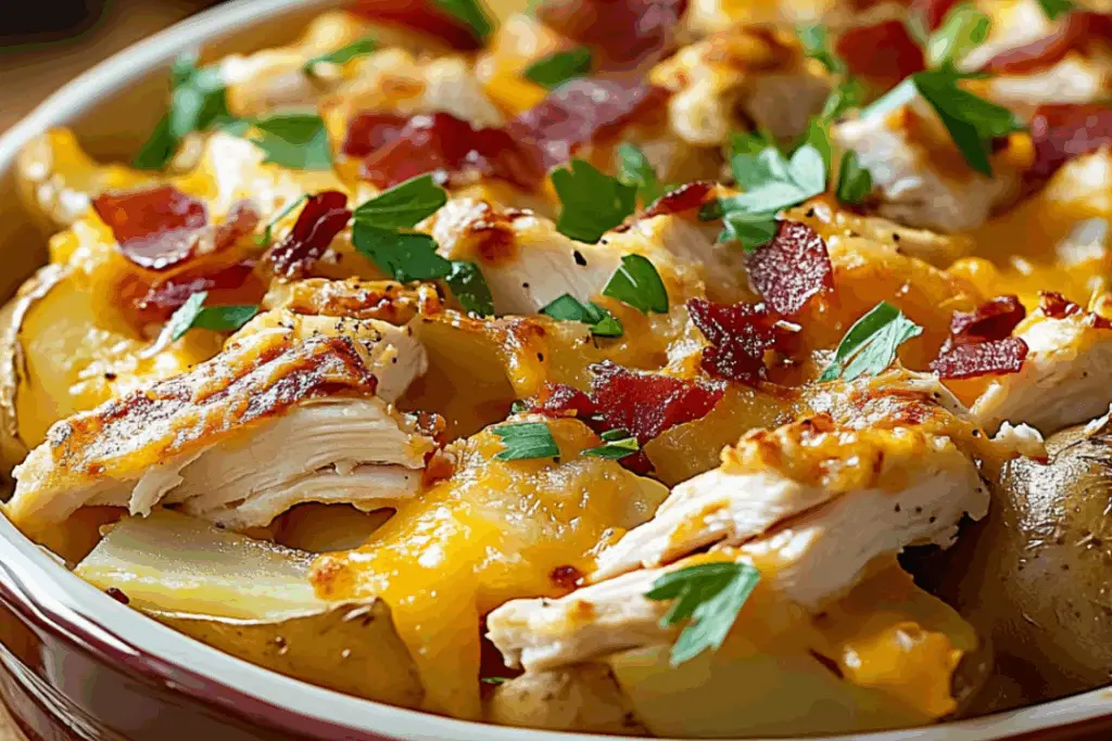 Loaded Baked Potato & Chicken Casserole