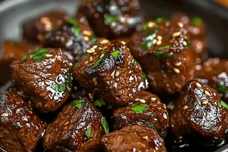 Tender Slow Cooker Honey Garlic Steak Bites