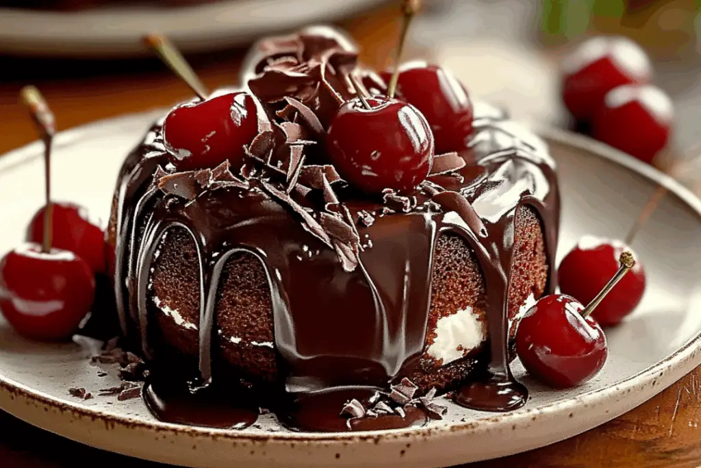 Swiss Chocolate Cherry Roll Cake