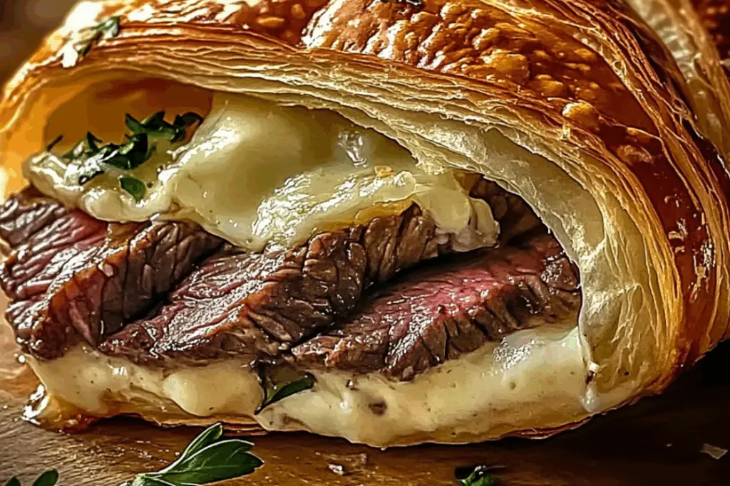 Garlic Butter Steak and Brie Croissant Melt