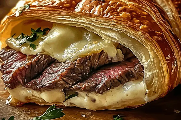 Garlic Butter Steak and Brie Croissant Melt