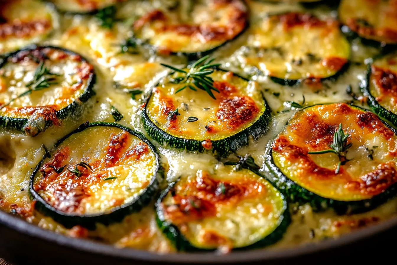Baked zucchini cheese