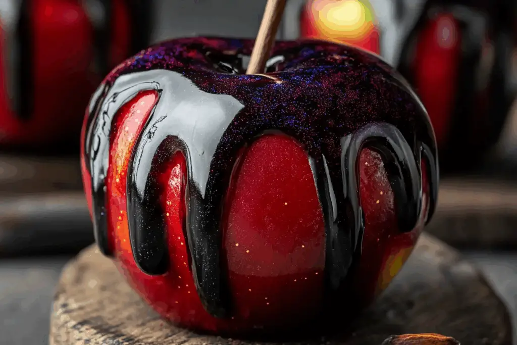 Black Poison Swirl Candy Apples