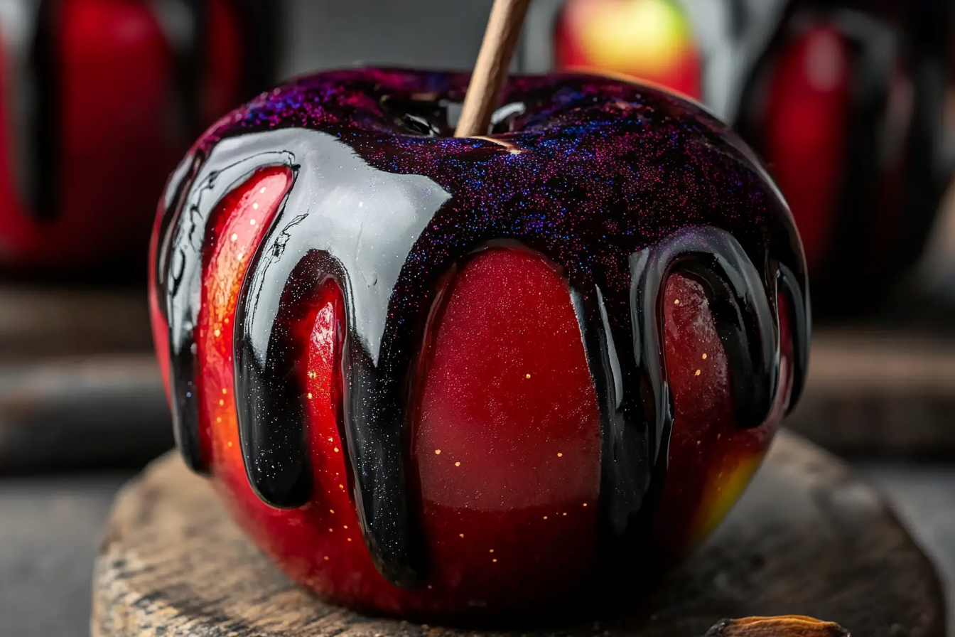 Black Poison Swirl Candy Apples