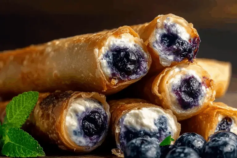 Blueberry Cream Cheese Egg Rolls