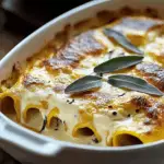 Butternut Squash Cannelloni with Walnut-Sage Béchamel Sauce