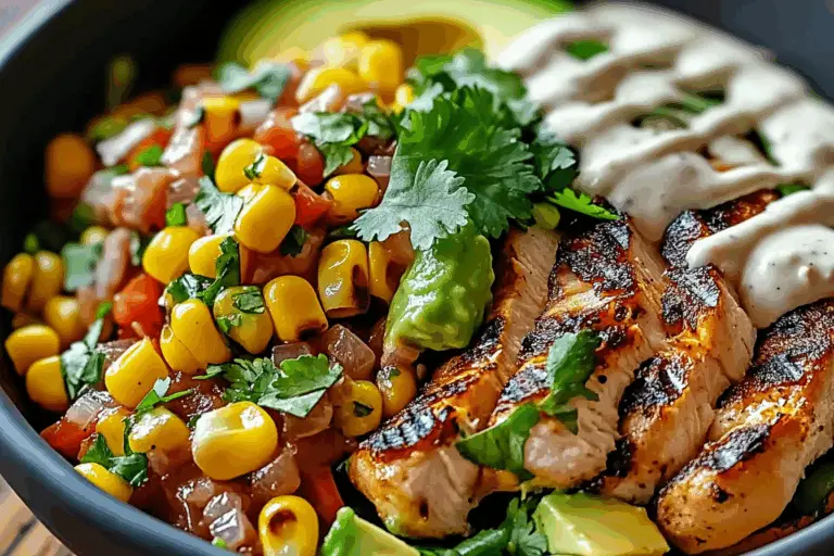 Chicken Burgers with Avocado Corn Salsa