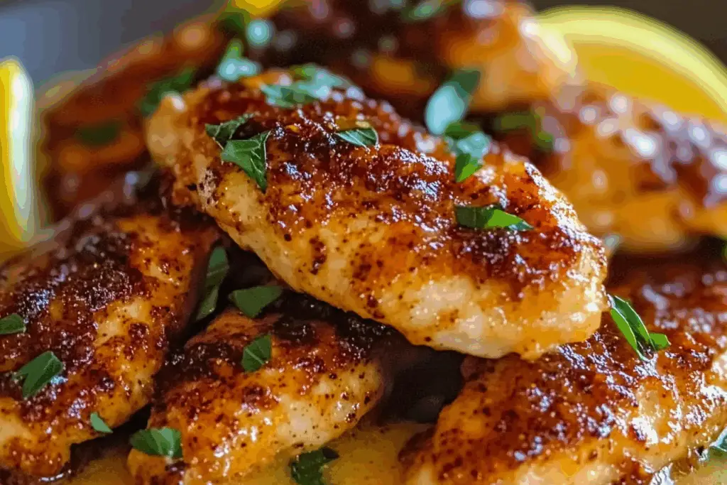 Chicken Tenders in a Cajun Lemon Butter Sauce