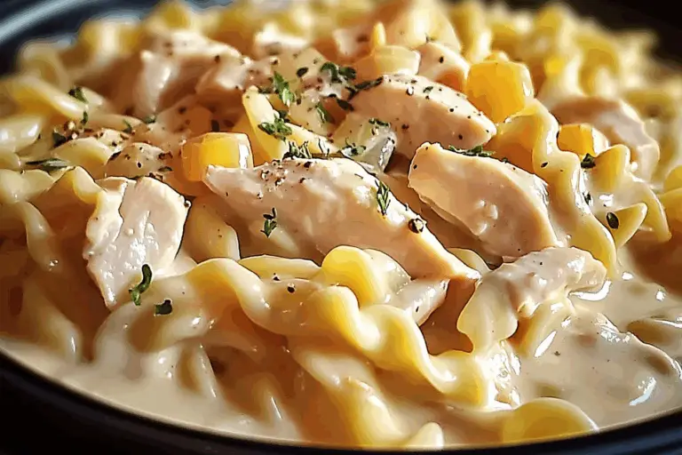 Creamy Ranch Chicken & Noodles (Crockpot)