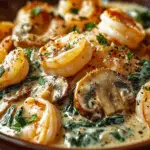 Creamy Spinach Mushroom Shrimp Shells