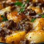 Crockpot Cheesesteak Potato Casserole