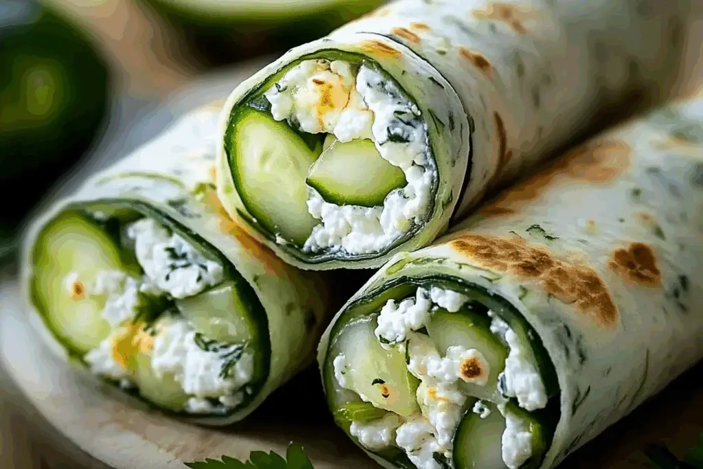 Cucumber Cottage Cheese Wraps