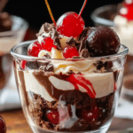 Easy Chocolate Cherry Brownie Parfait