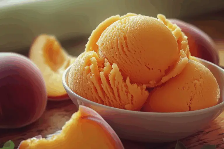 Easy Refreshing Peach Sorbet