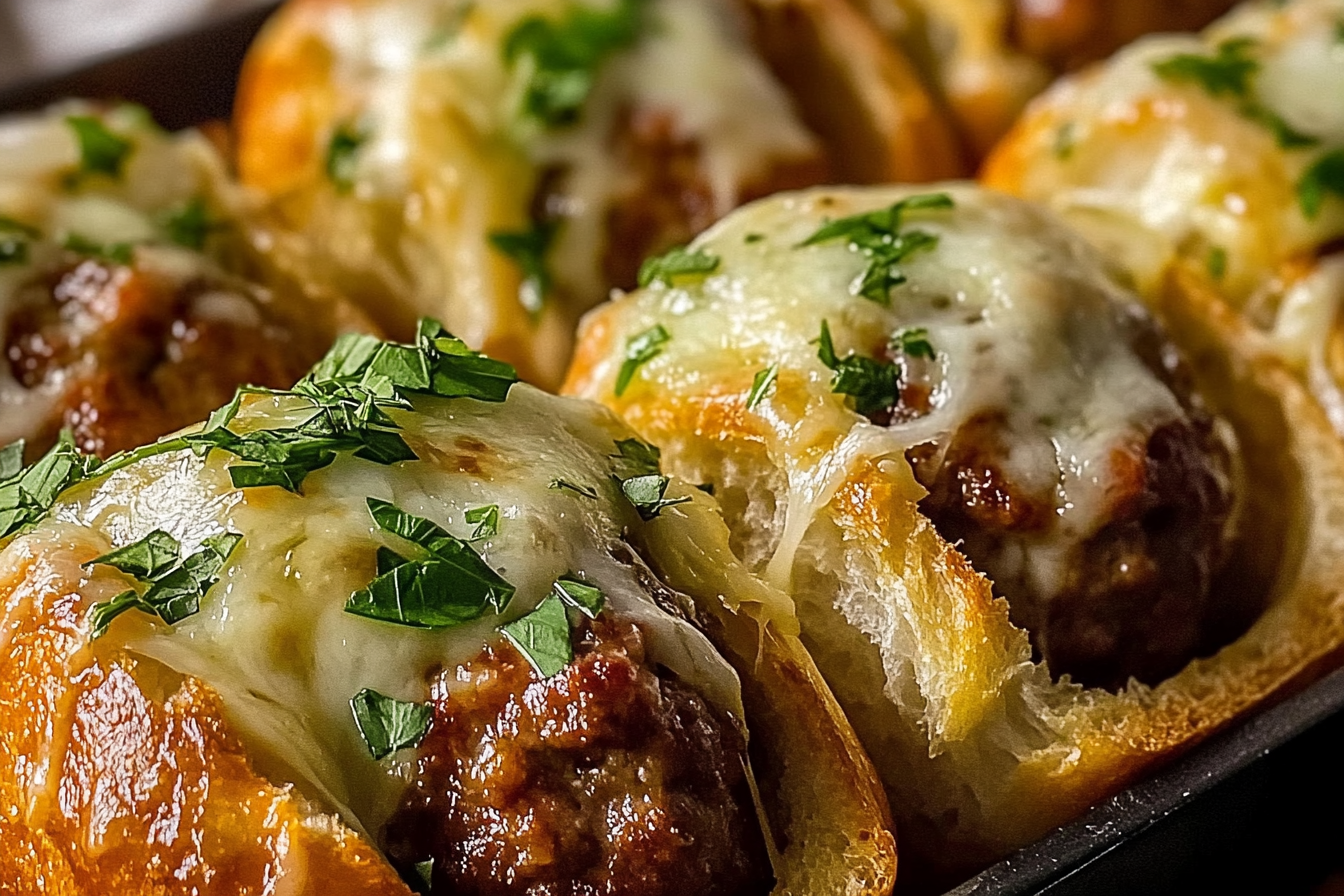 Garlic Bread Meatball Sandwiches