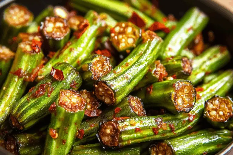 Garlic Chili Roasted Okra