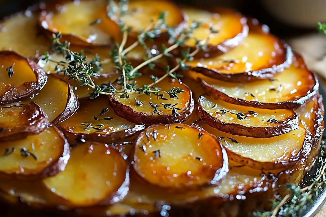 Golden Potato and Balsamic Torte with Fresh Thyme