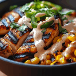 Grilled Chicken Bowl with Corn, Jalapeños & Creamy Sauce