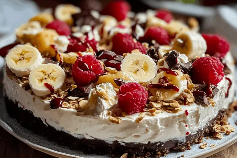 Heavenly No-Bake Banana Split Cheesecake