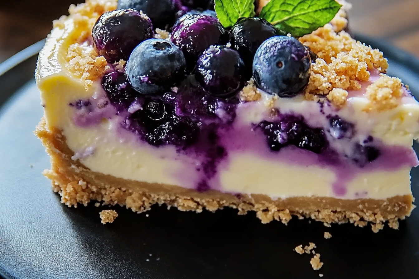 Lemon Blueberry Crumble Cheesecake