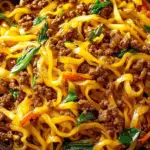 mangolian ground beef noodles